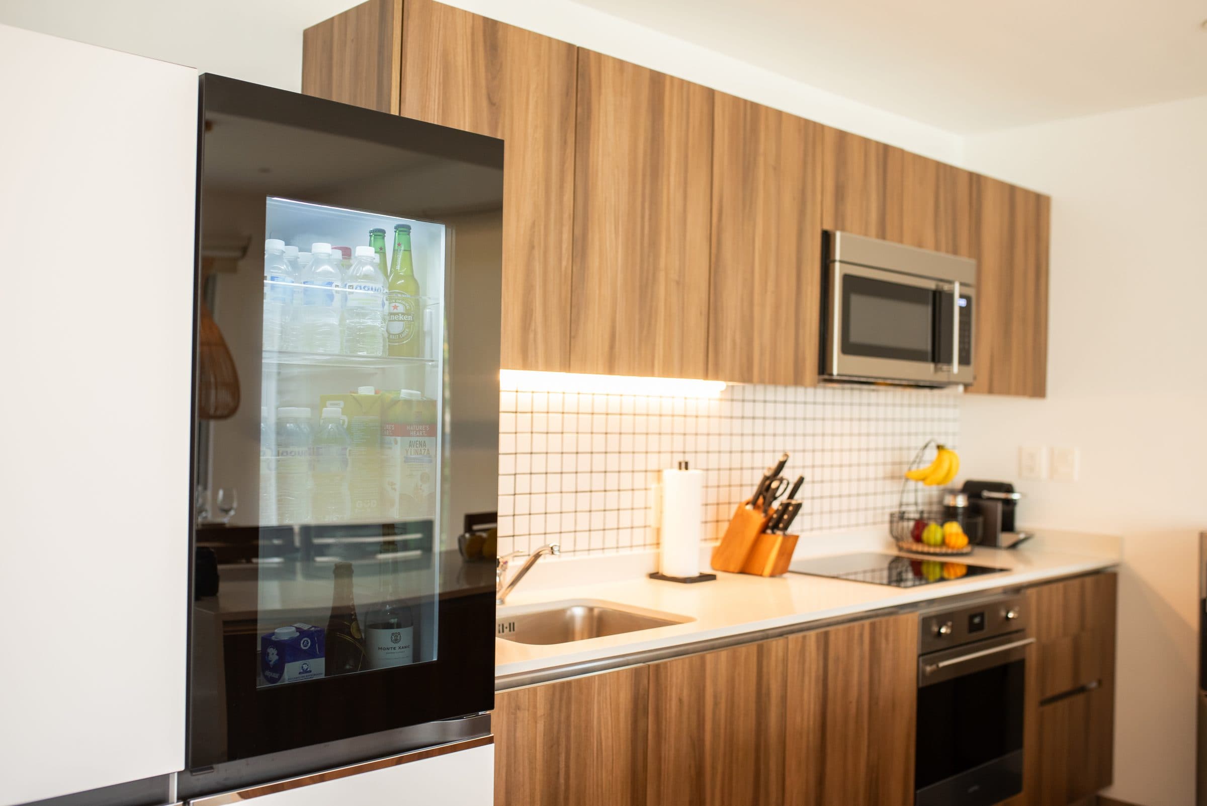 Gourmet kitchen with premium appliances at The Leaf Playacar
