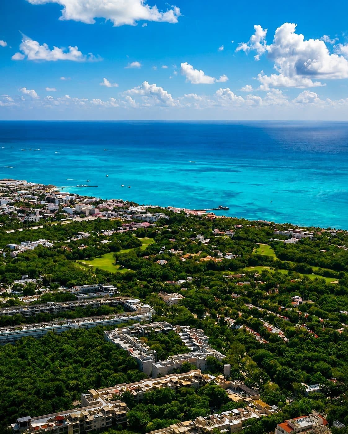 Aerial view of Playacar community near The Leaf
